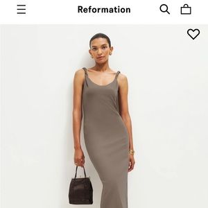 Reformation Edmund Knit Dress in Shitake